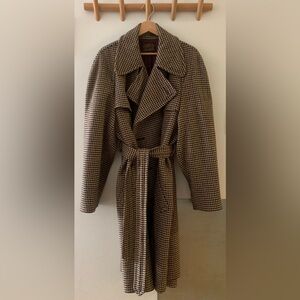Vintage Pendleton Houndstooth Wool Trench Coat